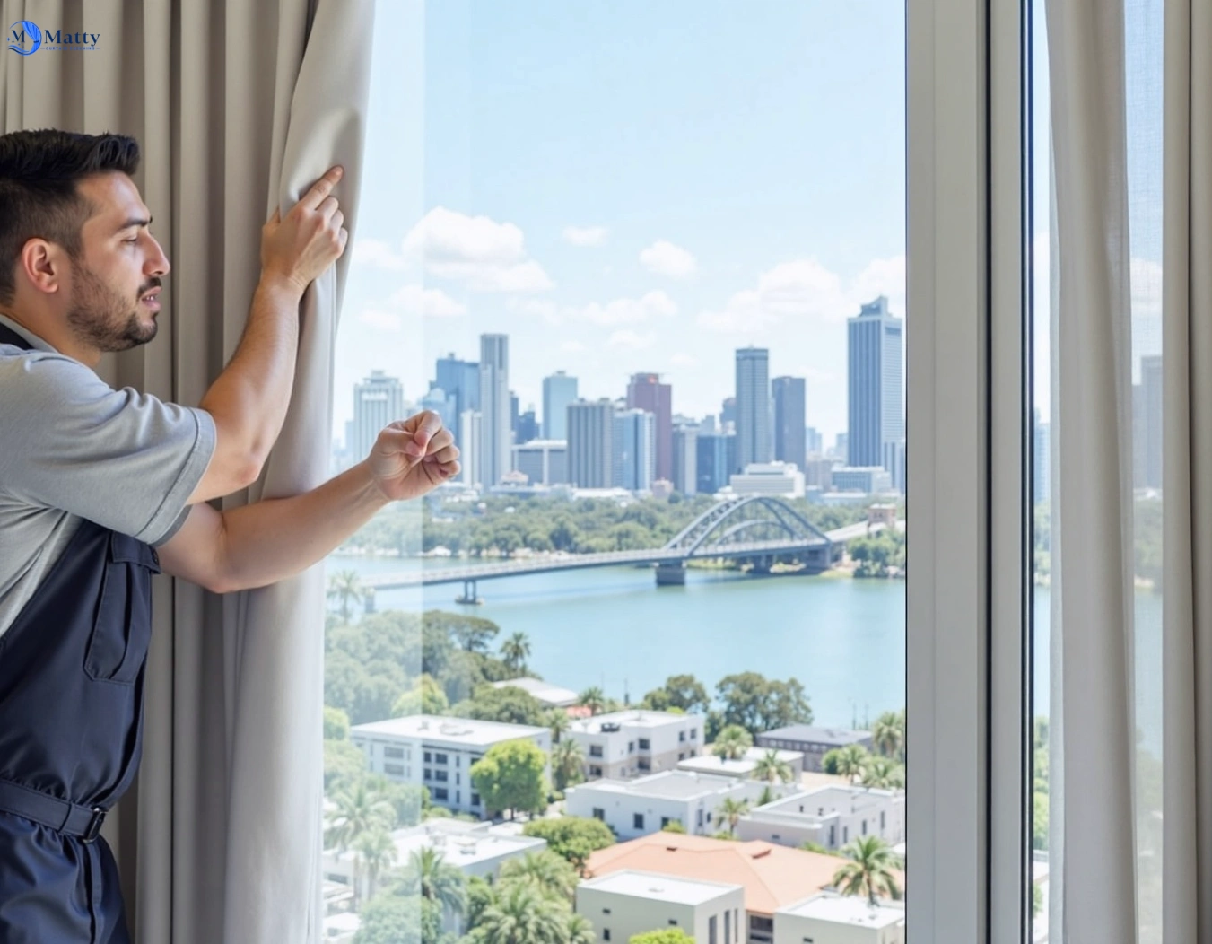 Professional curtain steam cleaning service birtinya QLD by Matty Curtain Cleaning